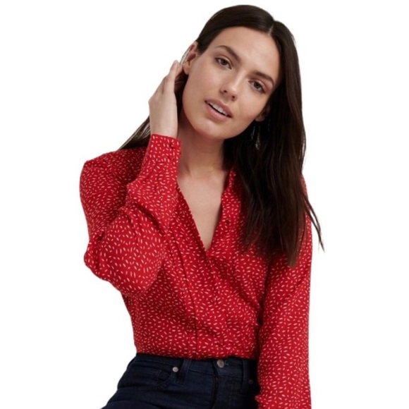 LUCKY BRAND SAM RED & WHITE BUTTON DOWN SHIRT, S - Picture 1 of 13